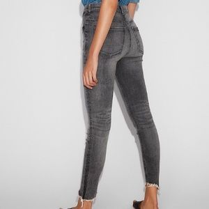 Express Petite Raw Hem Jeans.